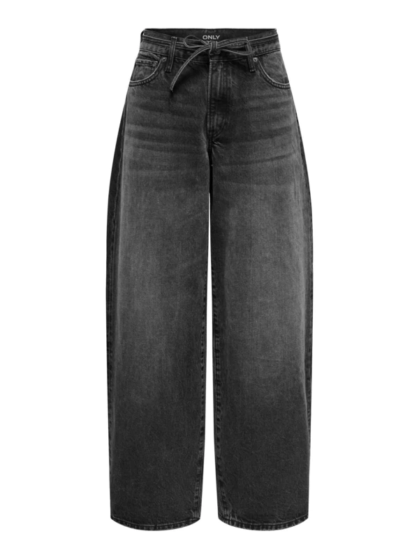ONLY Womens Onlgianna Mw Straight DNM Dot980 Noos, Washed Black, 31W / 32L UK