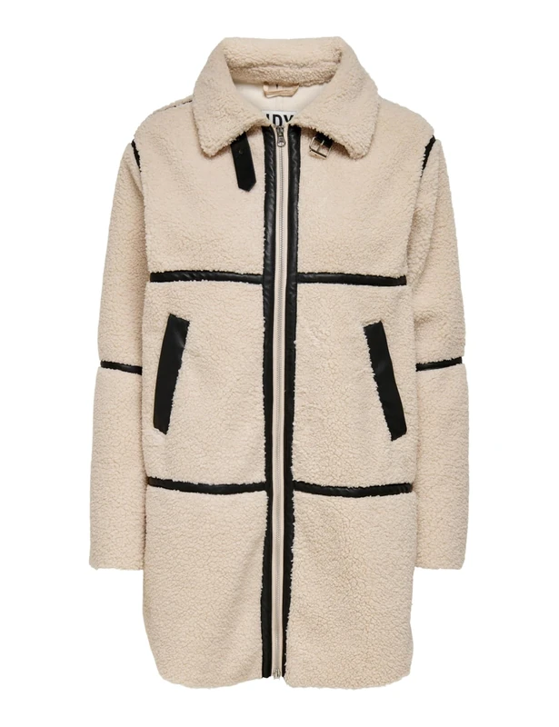 JACQUELINE de YONG Women's Jdyfrosty Teddy Long Jacket OTW Noos Coat, Birch, L