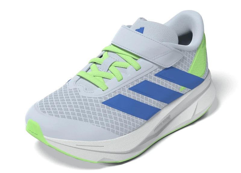 adidas Duramo Sl 2 Running Shoes Elastic Lacing and Strap Unisex Kids, Halo Blue Bright Royal Lime Burst, 11.5 UK