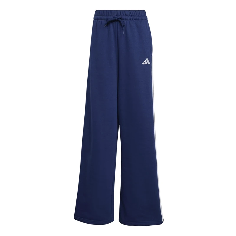 adidas Women's Women 3-Stripes Fleece Wide Pant, Dark Blue, XS