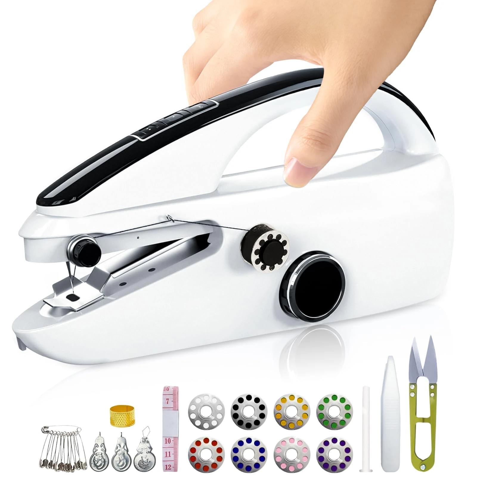 Handheld Sewing Machine, Mini Hand for Beginners, 2 Speed Adjustment Electric Portable Sewing Machine, Easy to Use and Fast Stitch, Suitable for Adults, DIY, Home, Traveling