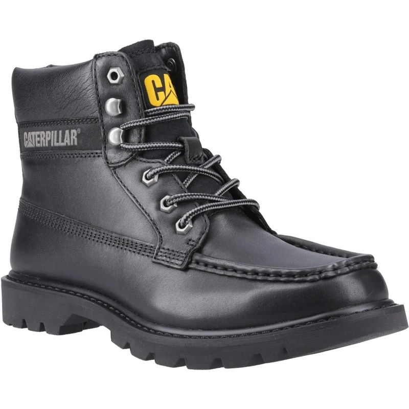 CAT Footwear (Caterpillar) Colorado Moc Toe Boots for Men, Made from Full-Grain Leather, Durable, Cushioned Foam Footbed, Soft Lining with Odour Control, Flexible for Everyday Support (Black) (9)