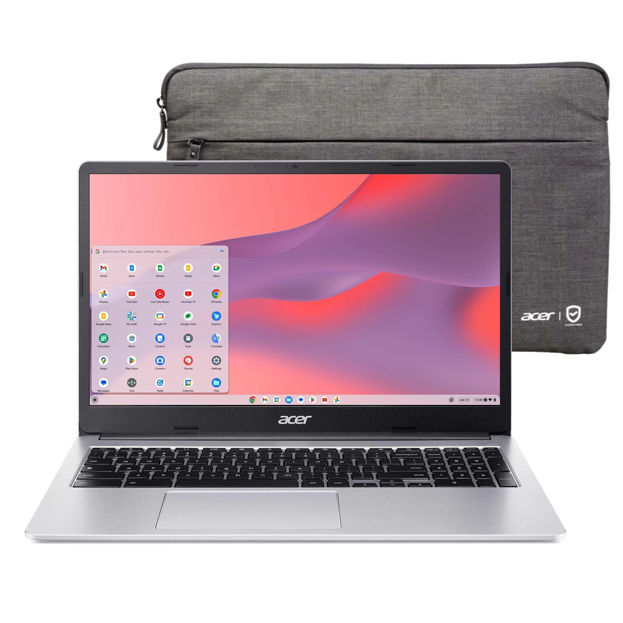 acer Chromebook 315 15.6 FHD Laptop | Intel Celeron N4500 | Intel UHD Graphics | Built-in Webcam| microSD Card Reader| Silver | 4GB RAM | 64GB SSD | Chrome OS |Bundle with 64GB USB Flash Drive
