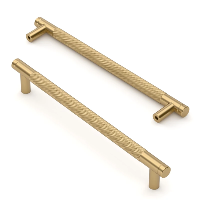 Asidrama 10 Pack 10 Inch(254mm) Champagne Bronze Cabinet Pulls Knurled Cabinet Handles Cupboard Handles Kitchen Cabinet Hardware for Cupboard Drawer Pulls