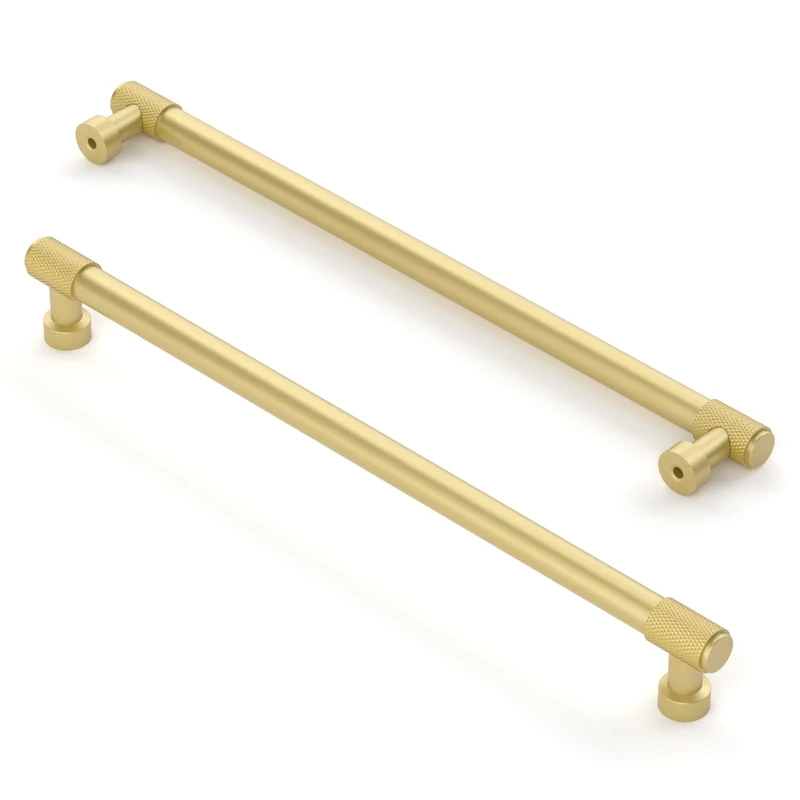 Asidrama 10 Pack 10 Inch(254mm) Brushed Gold Cabinet Pulls Cabinet Handles Cupboard Handles Kitchen Cabinet Hardware for Cupboard Drawer Pulls