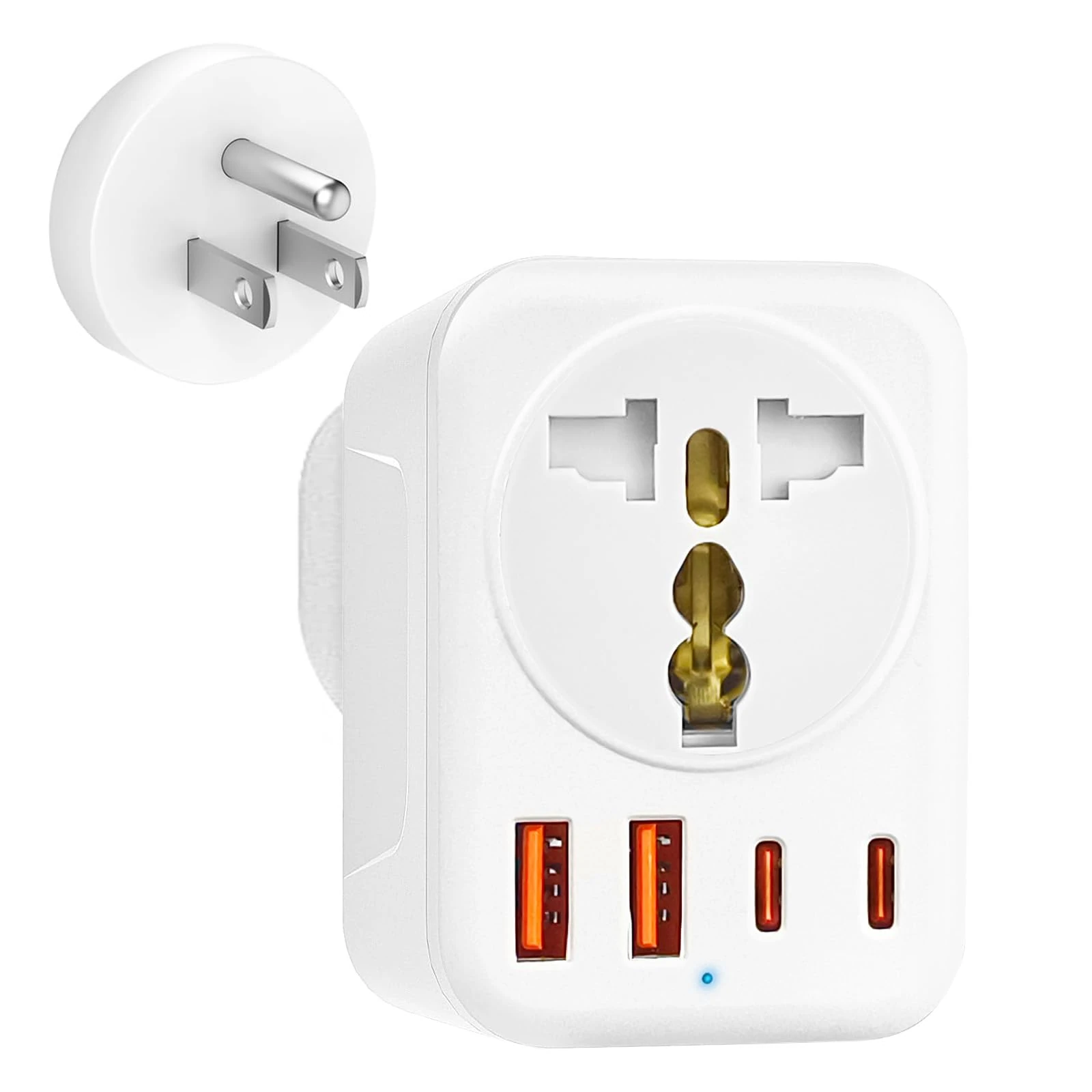 Loydia American Travel Plug Adapter, 5-in-1 US Plug Adapter, UK to USA Travel plug Adaptor, converts CN/EU/AU (Type A, B, C, D, E, F, G, J, K, L) plugs to Type B Adapter for the USA, Cuba, Mexico