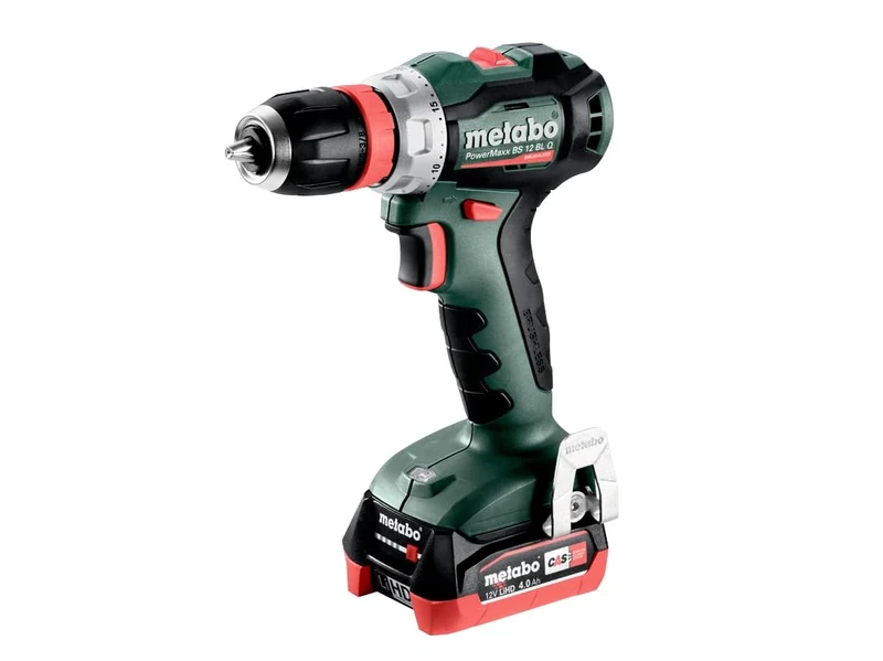 Metabo BS 12 BLQ Brushless Drill Driver Integrated LED Work Light 2 x 12V 4.0Ah Li-ion Batteries and Charger Theres is Also a Handy Belt Hook and bit Holder can be Fixed Either Side