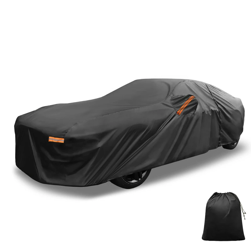 X AUTOHAUX Car Cover Outdoor Waterproof Sun Rain Snow Hail Protection with Left Side Zipper 210D-PU for Ford for Mustang