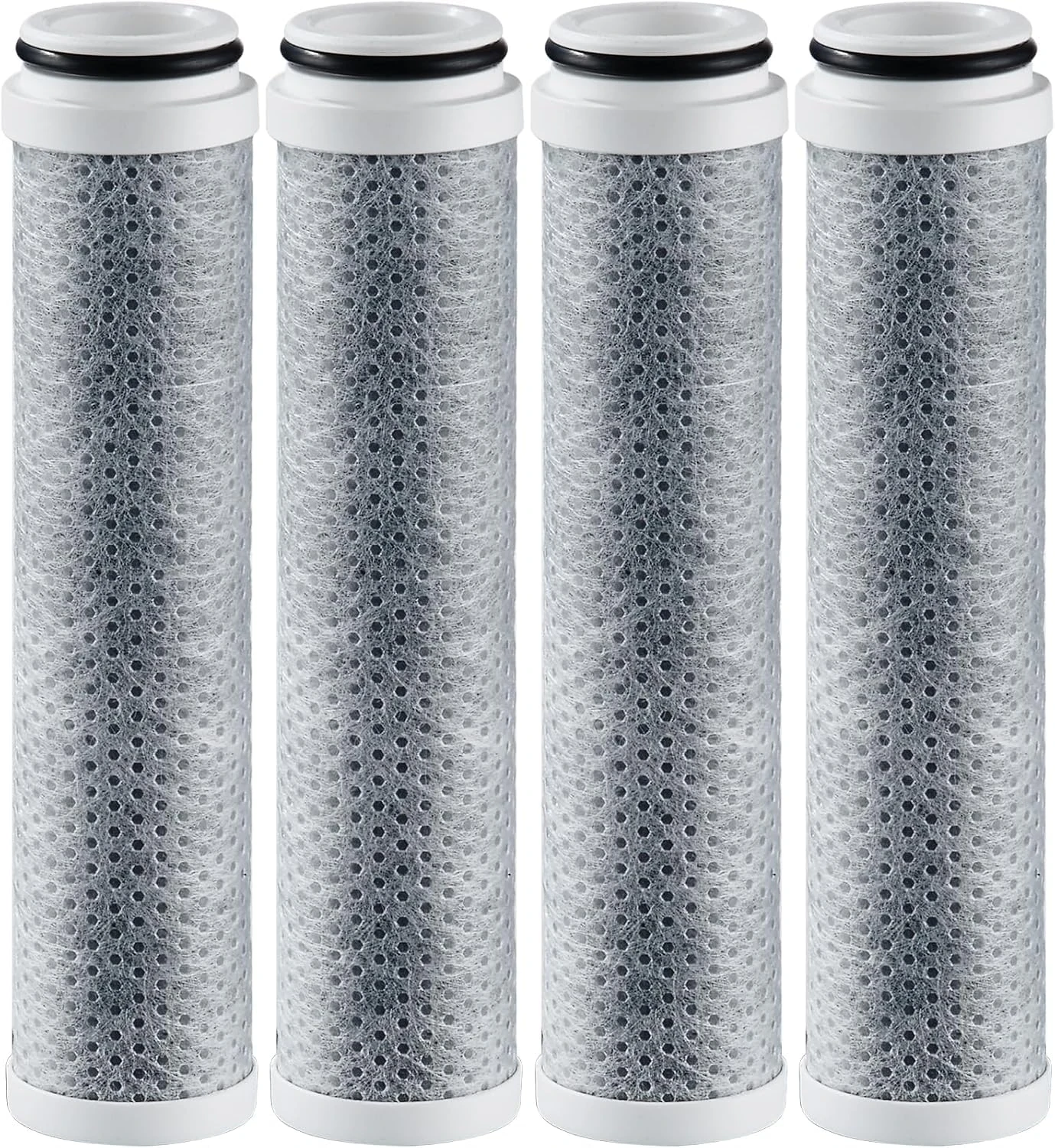 Cobbe 4 Pack Replacement Filters for Shower Head - Filters Over 99% of Chlorine - 2.0 Carbon Shower Head Filter System - Water Softener Filters Beads for Hard Water - Reduces Dry Itchy Skin