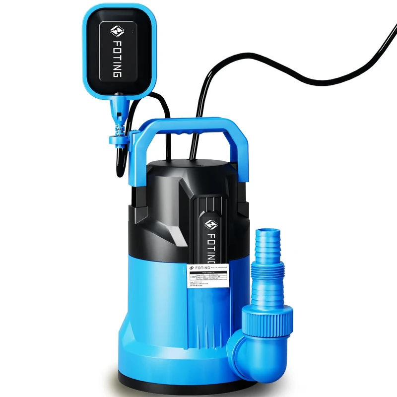 FOTING 17000 L/H Submersible Water Pump with Float Switch, 550W Electric Sump Pumps for Dirty/Clean Water, Portable Water Pump for Garden Pond, Pools, Ditches