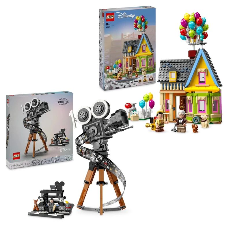 LEGO 43230 Walt Disney Tribute Camera, Memorabilia Set for Adults & 43217 Disney and Pixar ‘Up’ House Buildable Toy with Balloons, Carl, Russell and Dug Figures