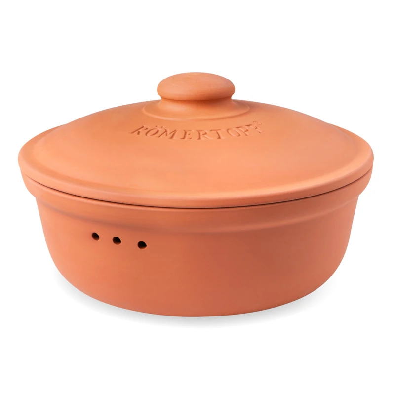 Romertopf Bread Pot Round Diameter 30 cm - Terracotta Bread Bin Made of Ceramic - Breathable Clay Pot for Long-Lasting Freshness of Bread and Rolls