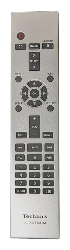 Technics N2QAYA000230 - Remote Control for SA-C600 & SC-C65 Stereo Systems (Silver) - Image 1