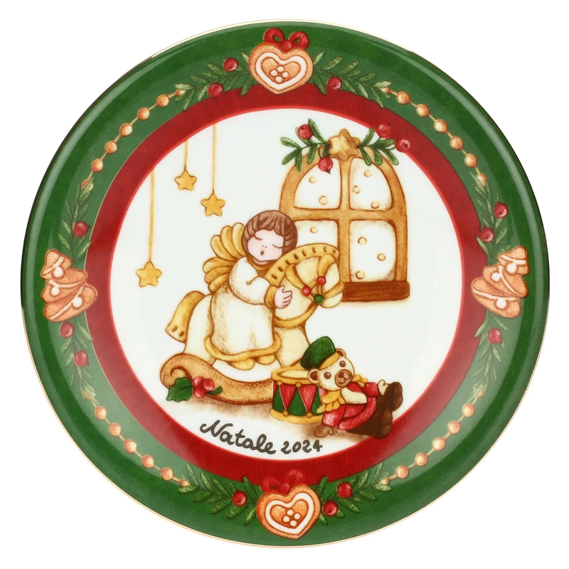 THUN - Dessert Limited Edition 2024 Porcelain Saucer, Diameter 19.3 cm, Christmas Surprises Collection