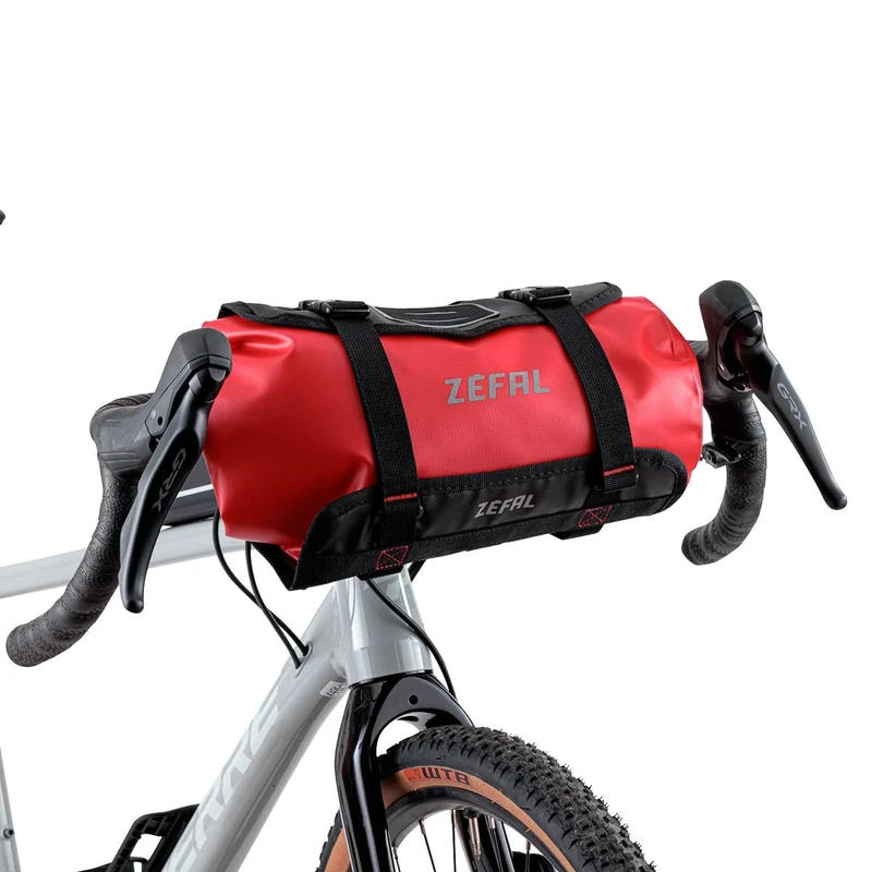 ZEFAL Z Adventure F5 Bicycle Handlebar Bag - Waterproof Universal MTB, Road and Gravel - Red/Black, Capacity 5 Litre, 320 Grams