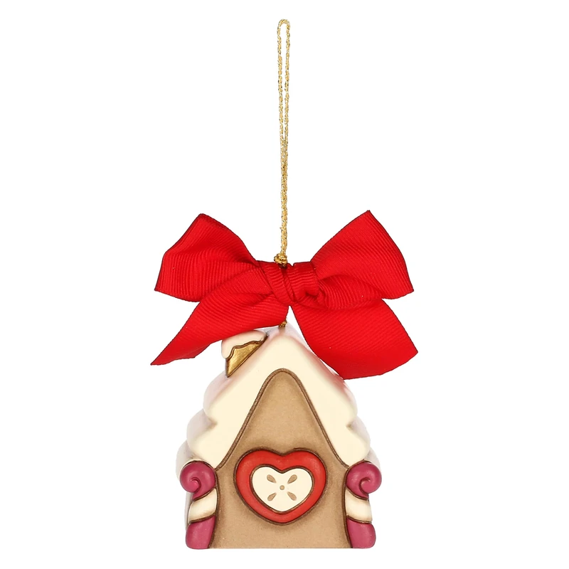 THUN - Large Ceramic Christmas House, 5.8 x 4.5 cm, Height 6 cm