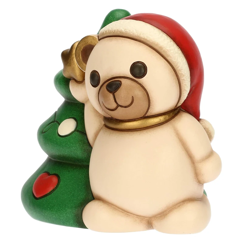 THUN, Teddy with Christmas Tree Ceramic Christmas Collection Collectible Figures Idea 12 x 9 x 10.5 cm