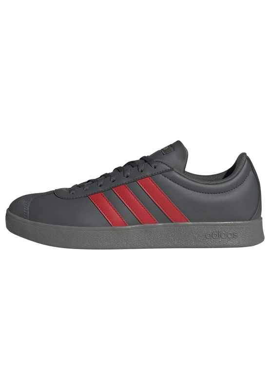 adidas Men's VL Court Base Shoes, Grey six/Better Scarlet/Grey Four, 8 UK