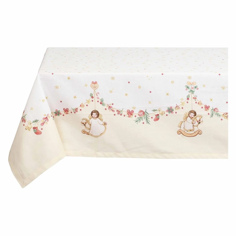 THUN - 6 Seater Cotton Tablecloth 160 x 200 cm Christmas Surprises Collection