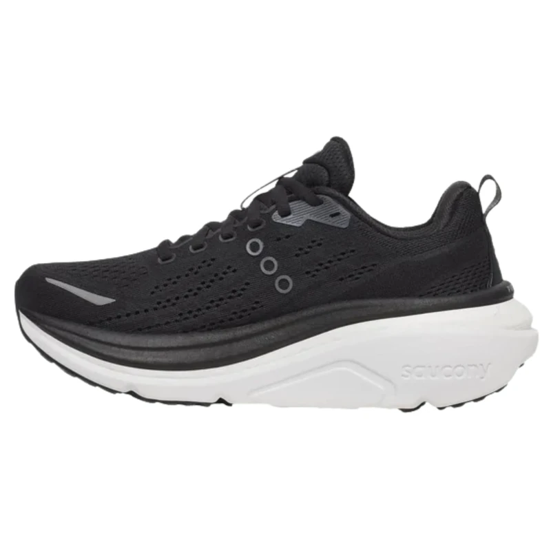 Saucony Women's Hurricane 25 Sneaker, Black/White, 5 UK