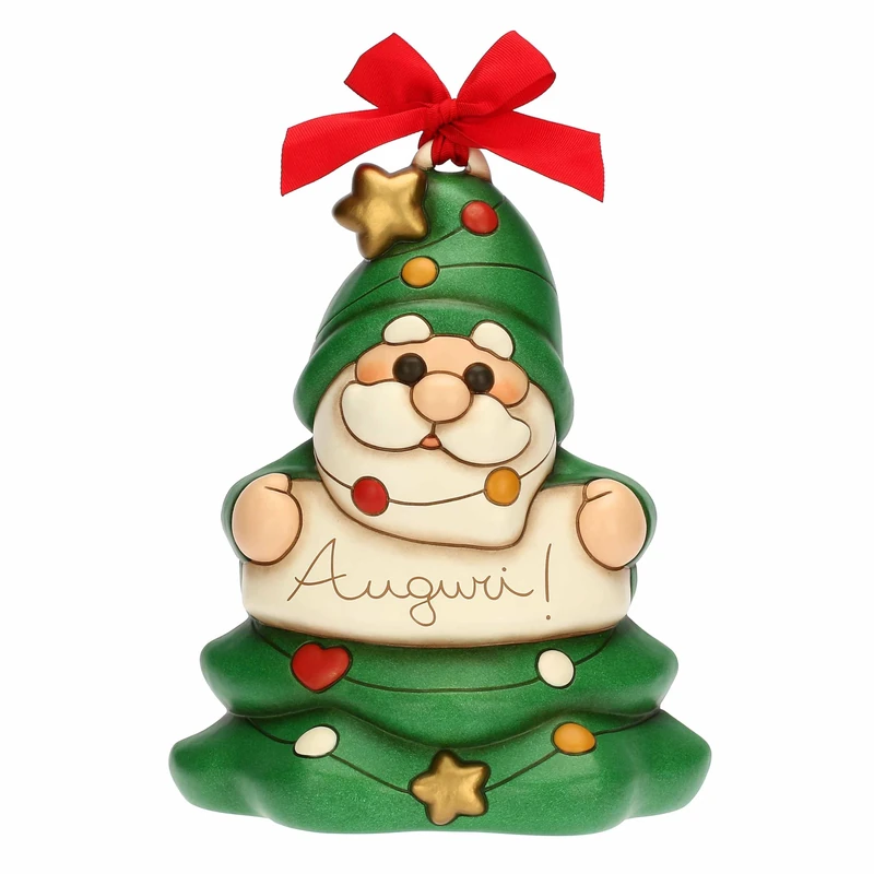 THUN - Oliver Christmas Tree Gnome with Ceramic Wishes, 19.7 x 24.7 cm, Height 8.2 cm, Enchanted Winter Collection, Enchanted Winter Collection