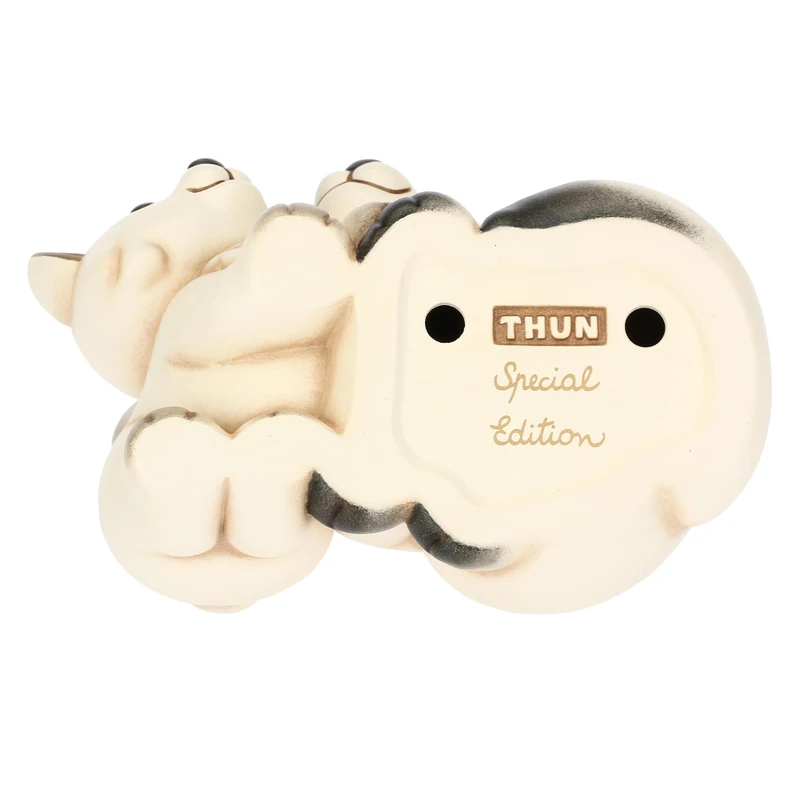 THUN - Pair of white fox beads with his mother made of ceramic, large, 12.9 x 9.9 cm, height 11.6 cm, winter enchanted collection - Image 1