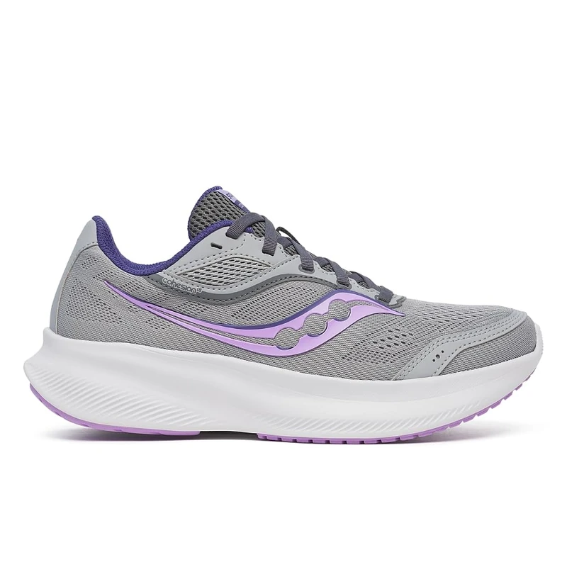 Saucony Women's Cohesion 18 Sneaker, Fossil/Crocus, 4 UK