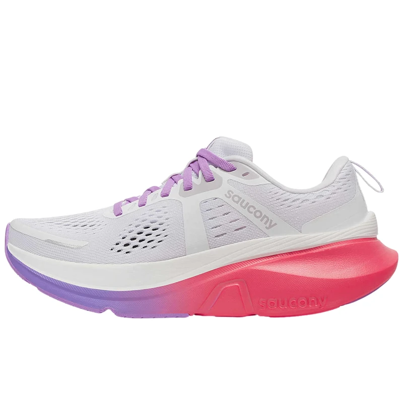Saucony Women's Guide 18 Running Shoes, White/Crocus, 11