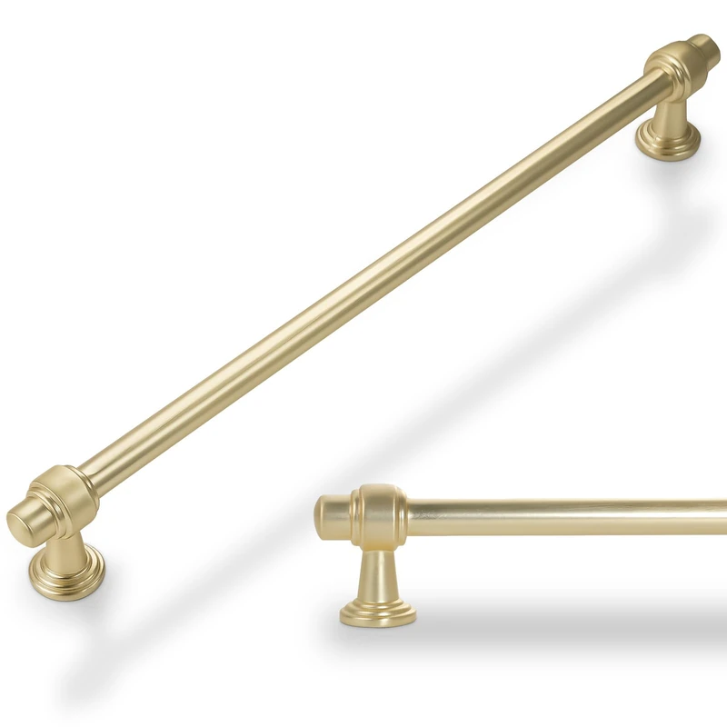 Amasideca 10 Pack Brushed Gold Cabinet Pulls 12.6 Inch(320mm) Hole Centers Kitchen Cabinet Handles Zinc Alloy Gold Drawer Pulls Solid Cabinet Hardware