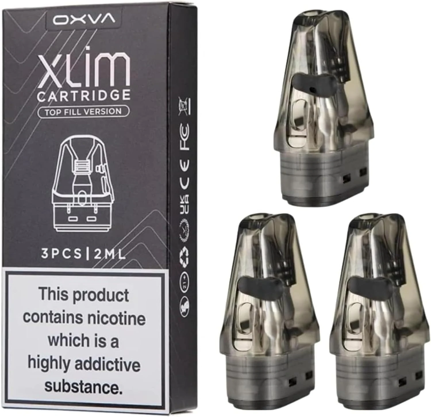 For OXVA Xlim Pods V3 (0.8) Vape Pods for XLIM Pro 2, Xlim Vape Kit, Xlim SE, Xlim 2ml, Oxva Cartridge Built in Mesh Coil for E-Cigarettes 0.8ohm Side-Filling v3 Pod Pack of 3 No Nicotine Leak Proof