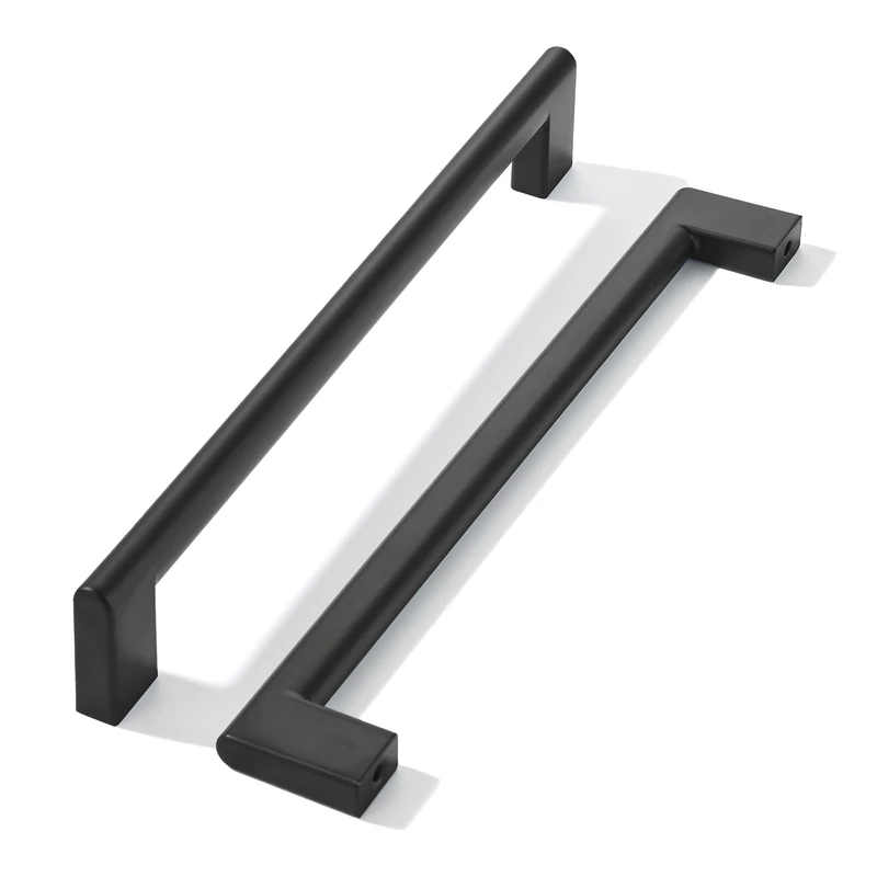khtumeware 6 Inch Hole Center 6 Pack Matte Black Cabinet Pulls Heavy Duty Solid Kitchen Drawer Handle, Hardware for Bathroom, Drawer, Cabinet, Door Cabinet