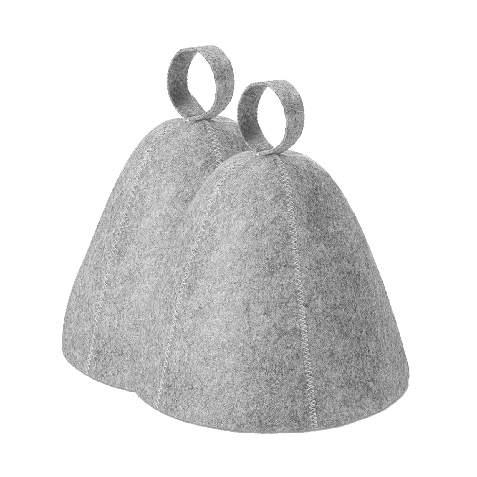 2PCS Sauna Hat,Ergonomi Felted Sauna Cap for Women and Men,Steam Bath Hat Room Accessories Felt Heat Dry Headrest,Steam Room Essential Parts,Simple Natural Stylish Appearance(Grey)