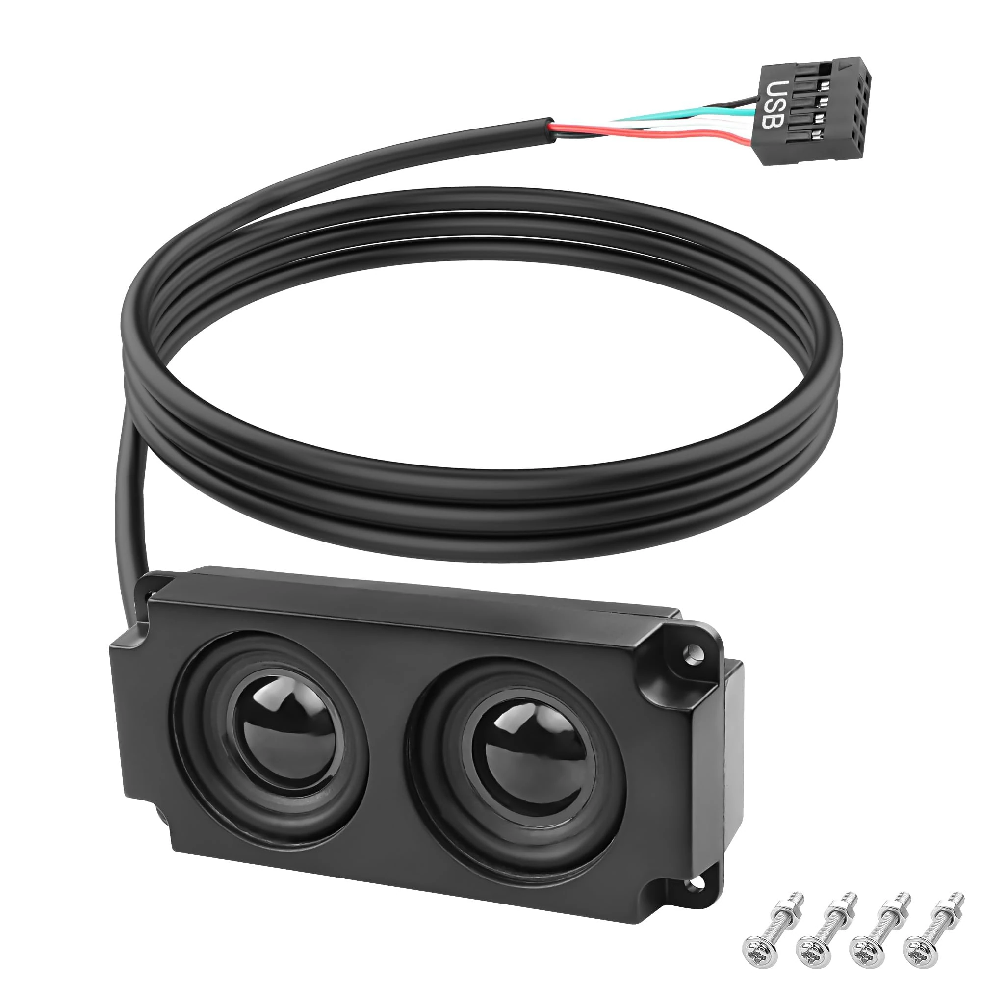 XMSJSIY Motherboard Speaker Internal USB PC Computer Speaker 9 Pin for Desktop Case Audio Stereo Loudspeaker Hidden Small Type DIY - 0.6M/1.9FT 1 Pair