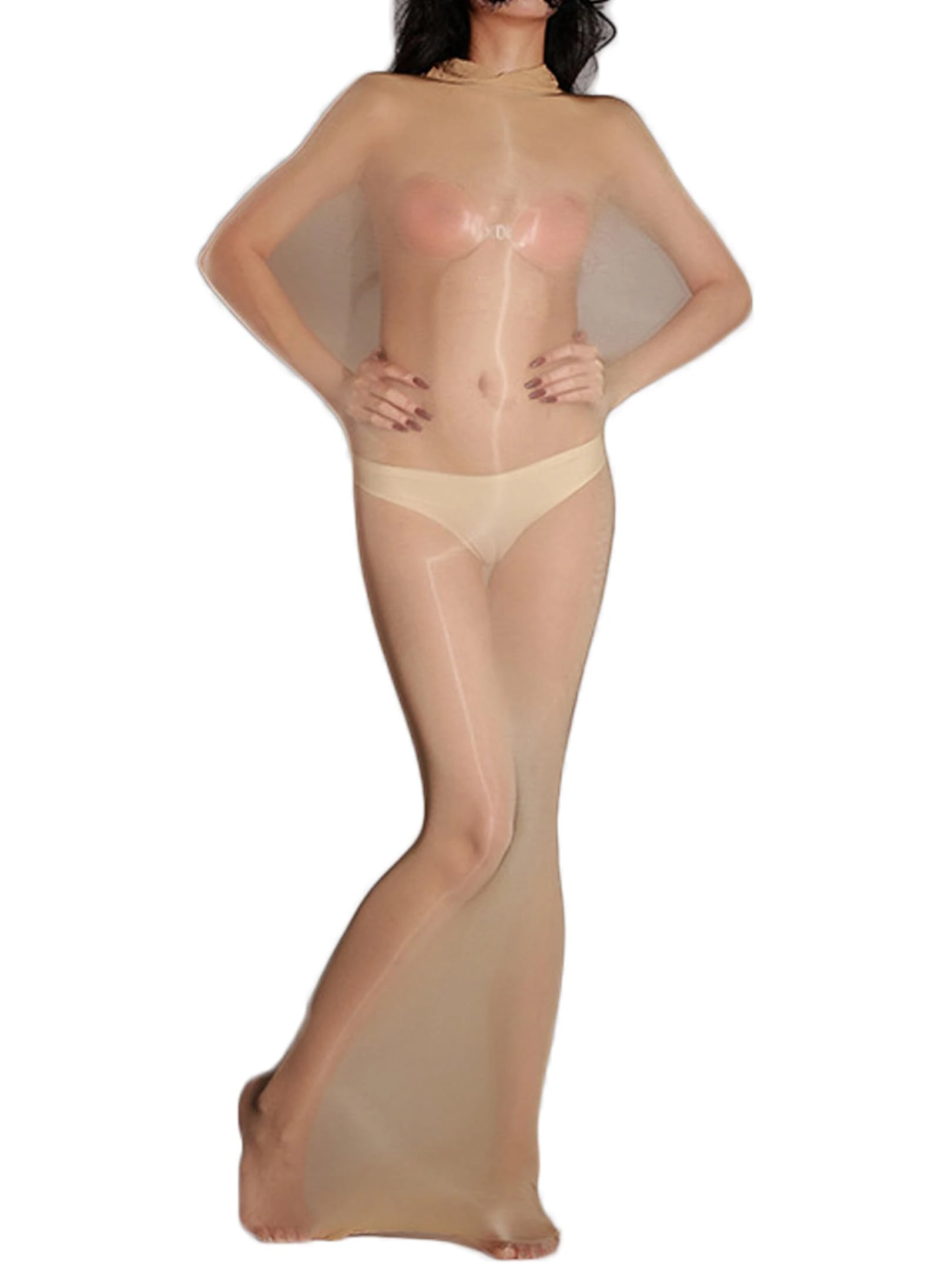 Bodystocking for Women Bodysuits Ultra-thin Stretchy Full Body Stocking Soft Shiny Bodysuit