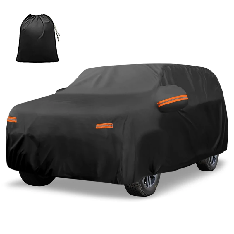 X AUTOHAUX Car Cover Outdoor Waterproof Sun Rain Snow Hail Protection with Left Side Zipper Aluminum Film for Toyota 4Runner