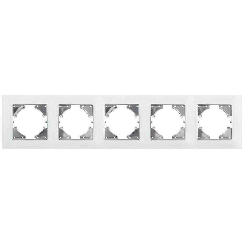 S-EMPOT.White Glass Frame 5ELEM.Hori: Elegant recessed with White Glass and Frame with 5 Elements in Horizontal Orientation. Ideal to Illuminate with Style Any Space. - Image 1