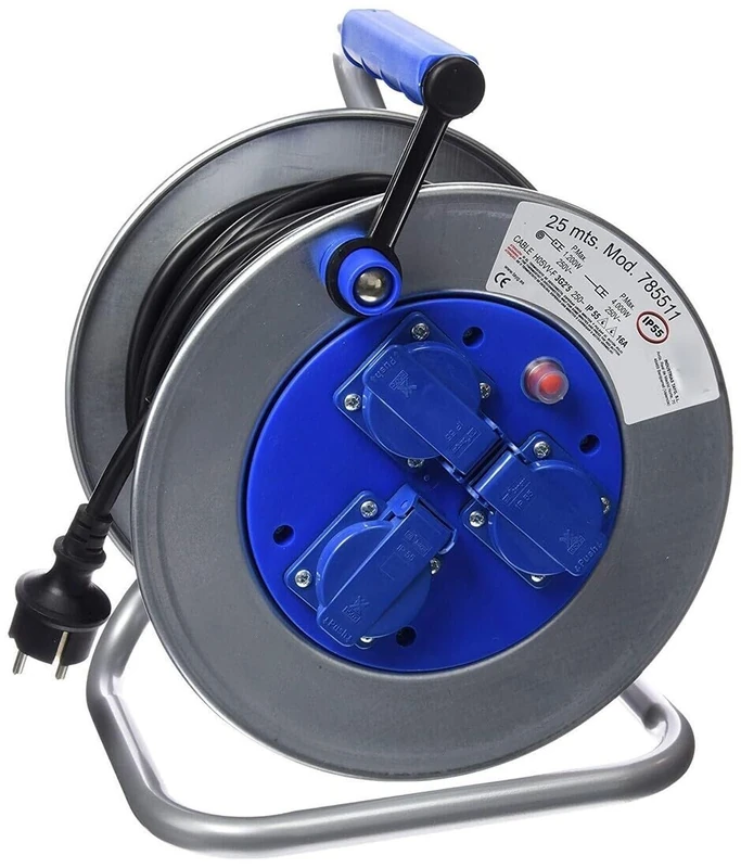 25 m extendable 3T Cable Reel with Covers 3 x 2.5 mm IP55 T
