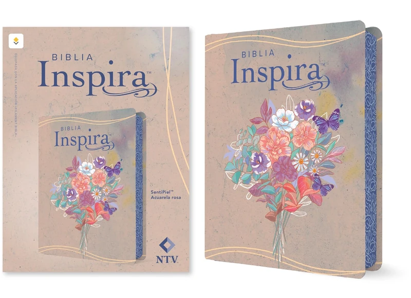 Biblia Inspira NTV Con Filament, Sentipiel, Acuarela Rosa