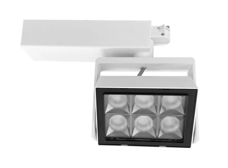 30W 4-Way LED Track Projector with 3000K White Light Ideal for Lighting Commercial or Residential Spaces with Efficiency and Style.