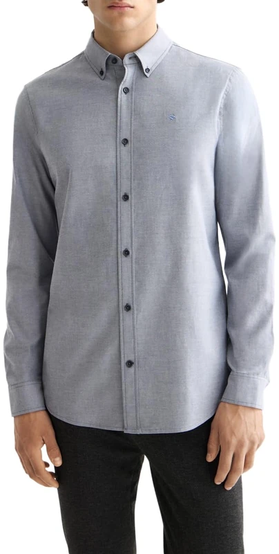 Scotch & Soda Mens Oxford Shirt, Insignia Blue Stripe, M UK