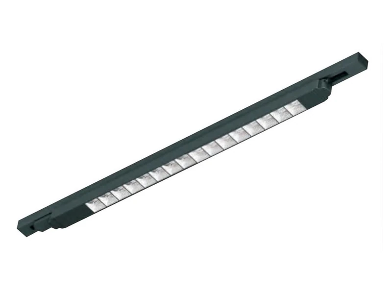 Linear LED 4-Way Rail luminaire, 55W with Samsung chip, Measures 928 mm, Color 3000K, Angle 25x90º, 230V, in Black.
