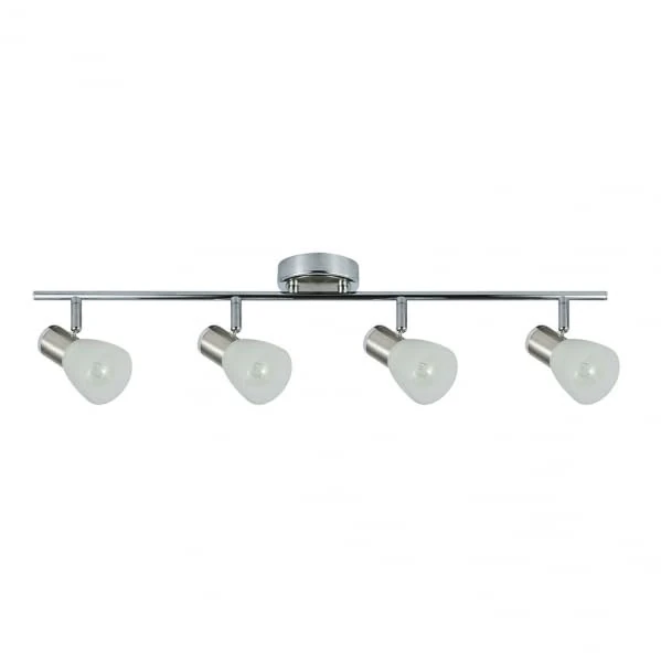 Cholo 4xe14 Power Strip in Elegant Chrome/Nickel. Dimensions: 16 x 69.5 x 10 cm, Ideal for Giving a Modern Touch to Your Space. Perfect for Lighting and functionality.