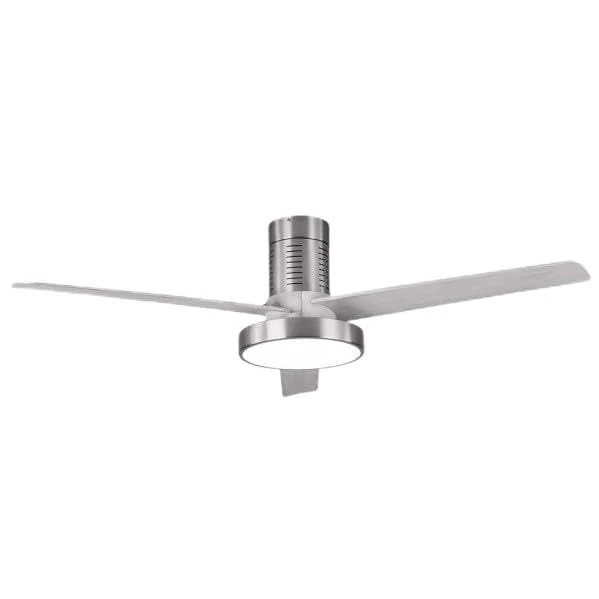 Pax DC fan 40W, 3200 lm in elegant nickel. With 3 grey blades, measures 32 x 139 cm. Adjustable light in 3000K, 4000K and 6000K. Includes remote control, memory and timer. - Image 1