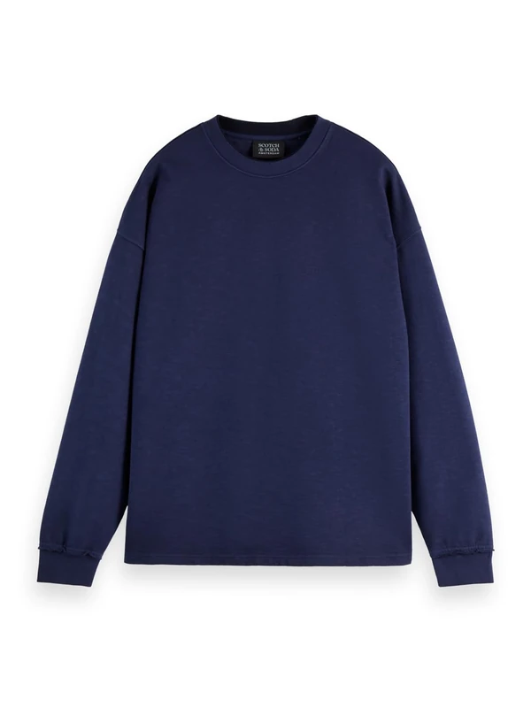 Scotch & Soda Mens 3 Crosses Crewneck Sweatshirt, Peacoat, M UK