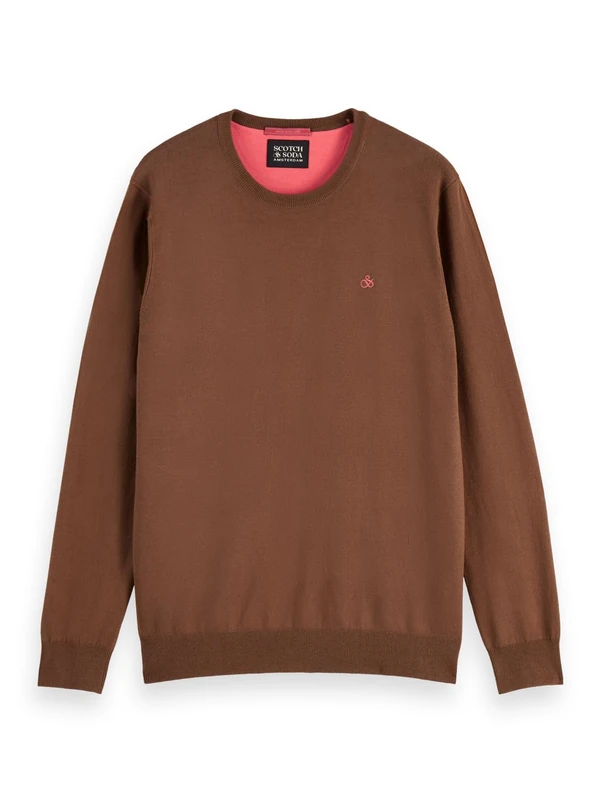 Scotch & Soda Mens Essential Crewneck Sweater, Soft Silt, L UK