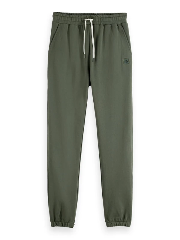 Scotch & Soda Mens Essential Badge Logo Sweatpant Casual Pants, Thyme, XL UK