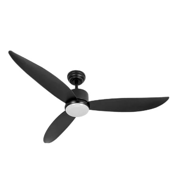 Brightium DC Genil 24W Black fan with 3 aerodynamic blades and 6 speeds. Offers angle of 132º and adjustable light 3000-4000-6500K. Includes remote control, timer and memory function.