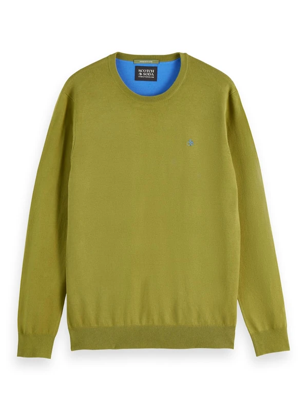 Scotch & Soda Mens Essential Crewneck Sweater, Calla Green, XXL UK