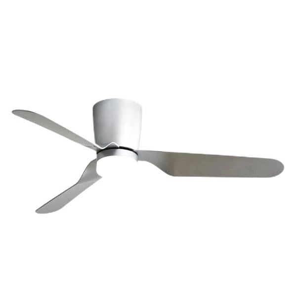 Brightium Kochi 18W DC fan with 3 blades in elegant silver. 5 speeds and LED light dimmable in 3000K, 4000K and 6000K. Includes remote control and timer. Ideal for spaces of 132 cm. - Image 1