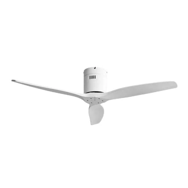 Brightium White 3-blade DC fan, 6 speeds, without light, remote control and timer; ideal for air conditioning spaces.